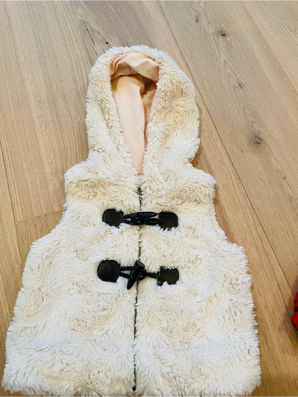 Tucker + Tate Girls Sherpa Hooded Vest Cream Size 3